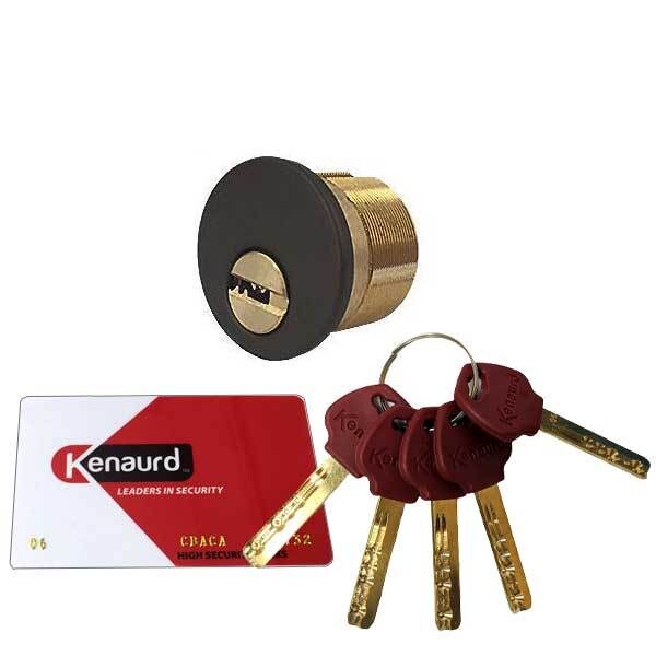 Kenaurd Kenaurd: HighSecurity 1-1/2 Mortise - Black 10B - No 06 Keyway - 5 Keys - KHMC04-10B