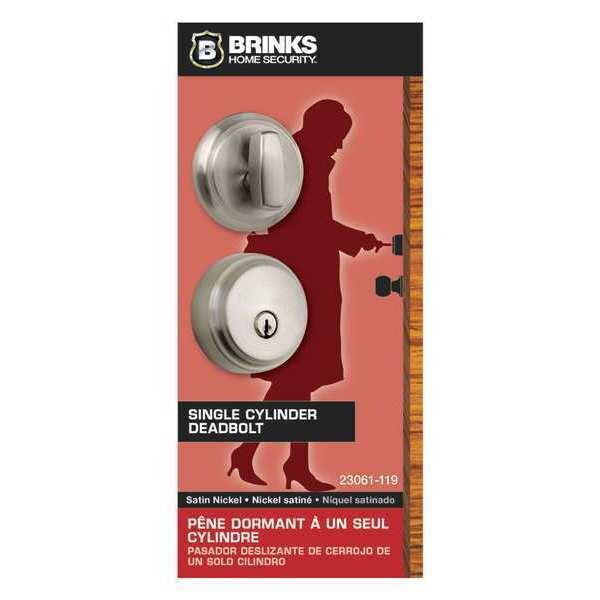 Brinks Home Security Almarrion, Satin Nickel, Deadbolt - 23061-119
