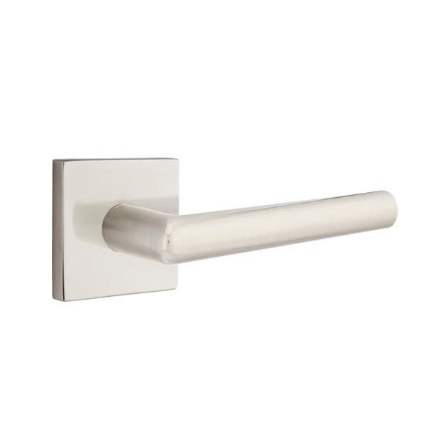 Emtek Stuttgart Lever Left Hand 2-3/8 in Backset Privacy w/Square Rose for 1-1/4 in to 2 in Door - 5210STUUS15LH