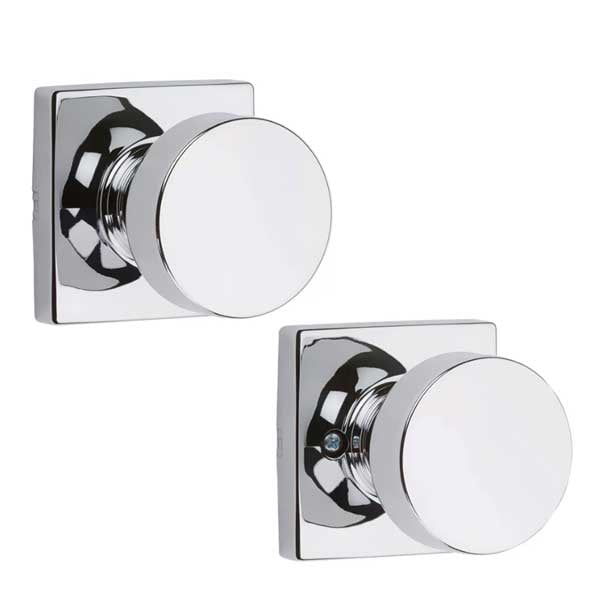 Kwikset Kwikset: Pismo Passage Door Knob with Square Rose / Polished Chrom - KWS-720PSK-SQT-26