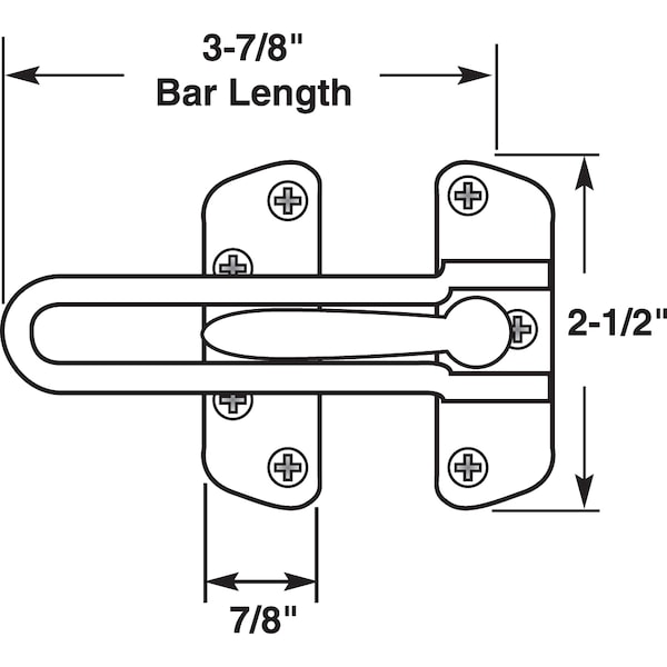 Prime-Line Diecast, White Painted, Swing Bar Door Guard - U 9902