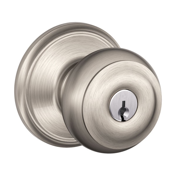 Schlage Schlage Georgian Satin Nickel Entry Door Knob 1-3/4 in. - F51VGEO619