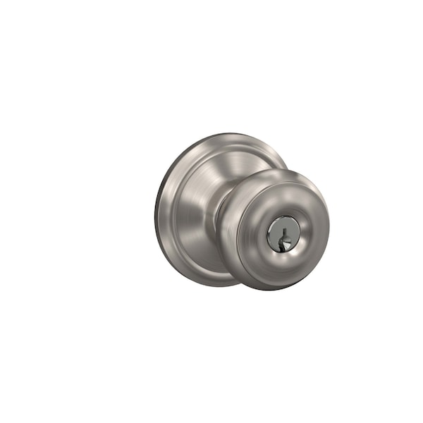 Schlage Schlage Georgian Satin Nickel Entry Door Knob 1-3/4 in. - F51VGEO619