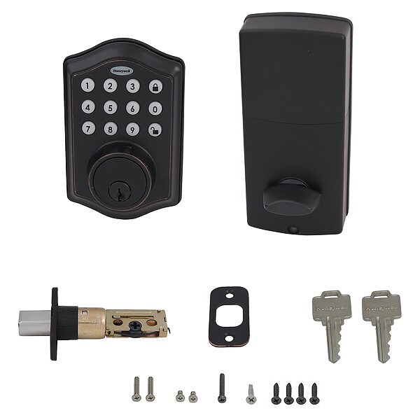 Honeywell Electronic Deadbolt, Oil Rubbed Bronze - 8712409