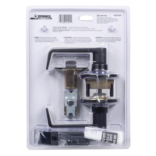 Brinks Commercial Brinks Commercial Matte Black Privacy Lever Right or Left Handed - BC40100