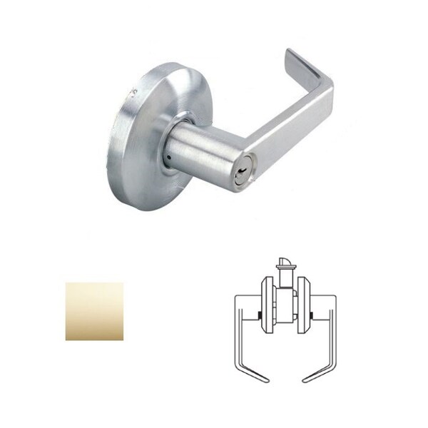 Cal-Royal Design Passage Lever Lock, 2-3/4 Backset, ASA Strike, US3 Polished Brass - SL30-3