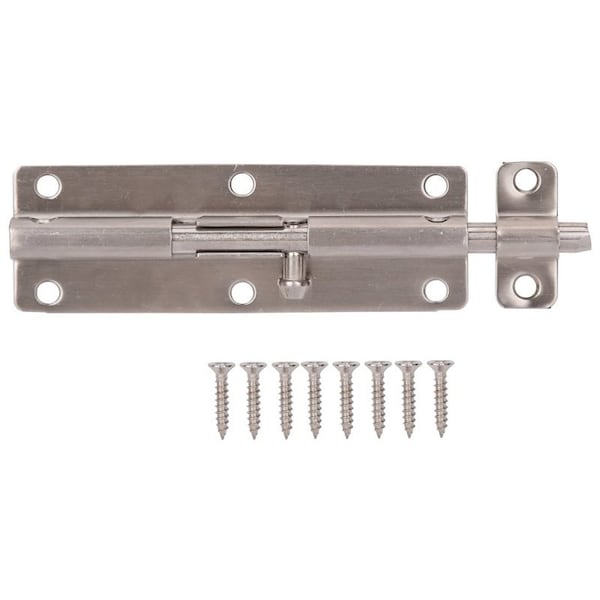Prosource Barrel Bolt, 0.31 Dia in Bolt Head, 6 in L Bolt, Stainless Steel, Stainless Steel - SS-B06-PS