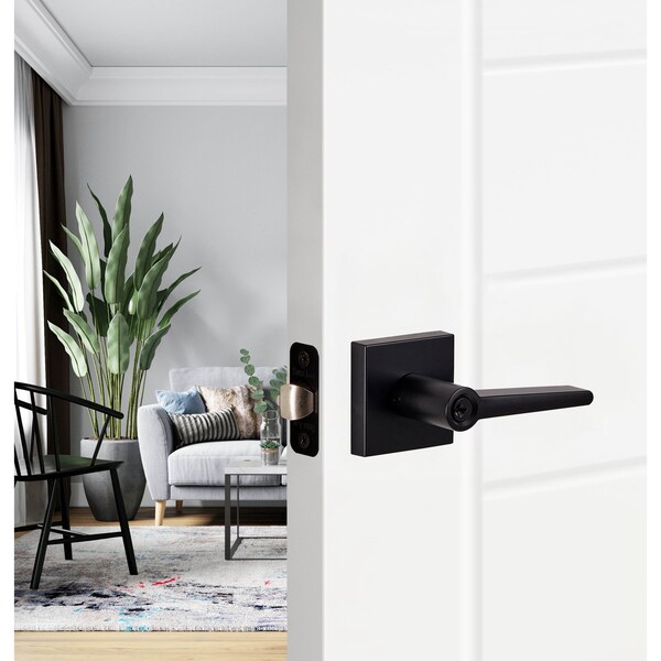 Sure-Loc Hardware Sure-Loc Hardware Basel Square Entry Lever, Flat Black - BS107-SQ FBL