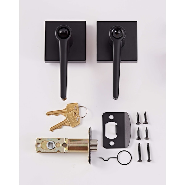Sure-Loc Hardware Sure-Loc Hardware Basel Square Entry Lever, Flat Black - BS107-SQ FBL