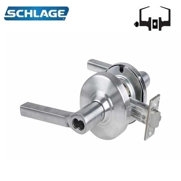 Schlage ND Series Lever Locks, Grade 1 Classroom Lock, Latitude Lever, SFIC Prep Less Core, Satin Chrome Fin - SCH-ND70BD-LAT-626
