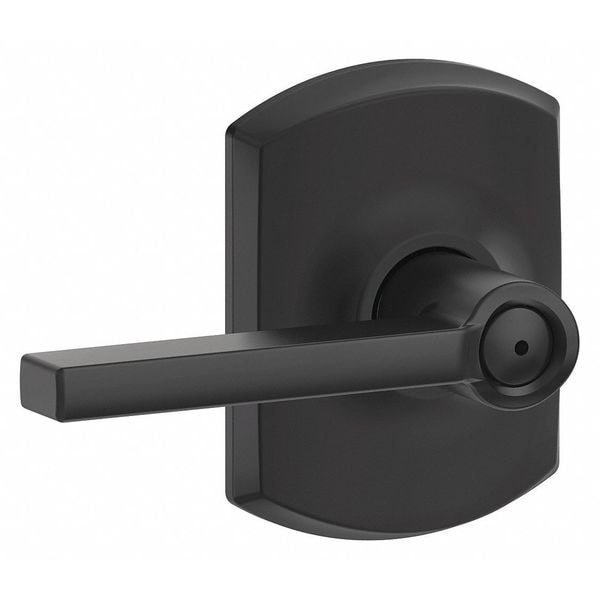 Schlage Residential Lever Lockset, Black Powder Coat, Privacy - F40 LAT 622 GRW