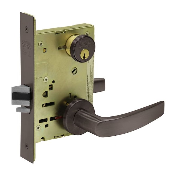Sargent TR8205LNB10B Office Mortise Trim Only with B Lever and LN Rose Oil Rubbed Bronze - TR8205LNB10B