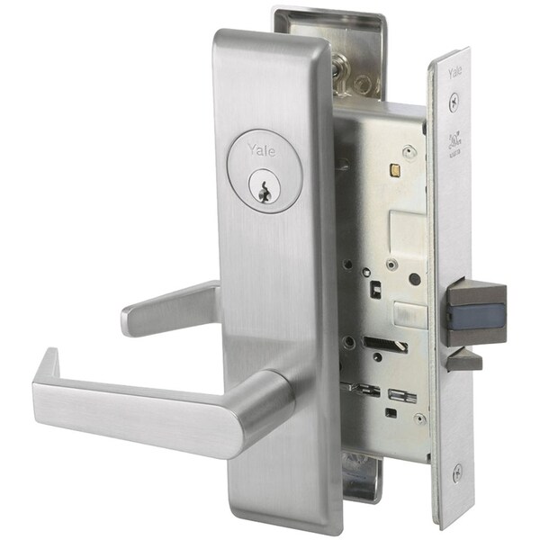 Yale Mortise Storeroom Lock, AUCN Trim, Satin Chrome - AUCN8805FL 626