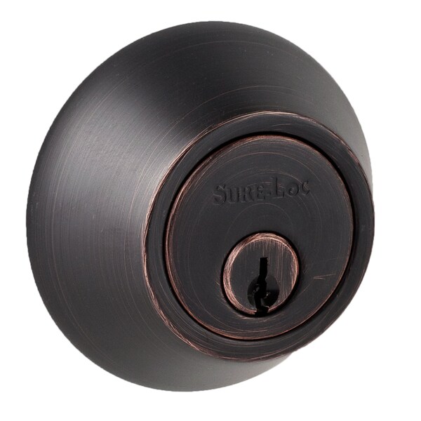 Sure-Loc Hardware Sure-Loc Hardware Single Cylinder Deadbolt, Vintage Bronze - DB201 11P