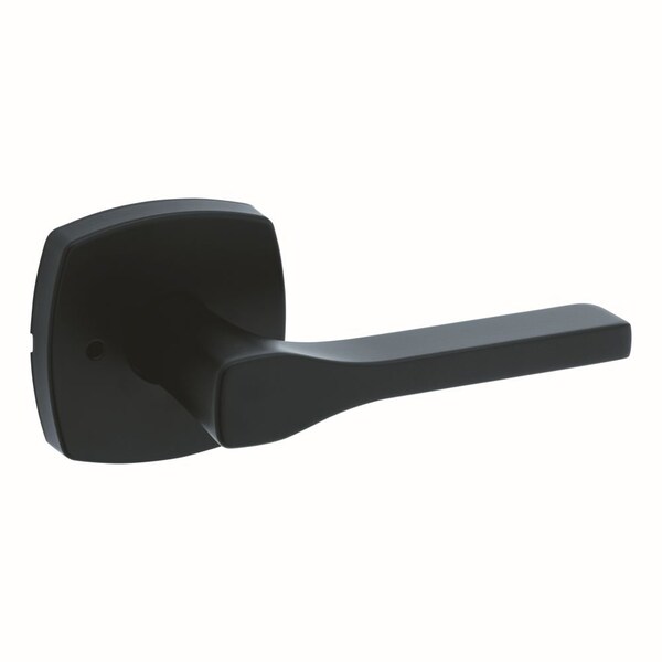 Kwikset Tripoli Lever with Midtown Rose Privacy Door Lock with 6AL Latch and RCS Strike Matte Black Finish - 730TPLMDT-514