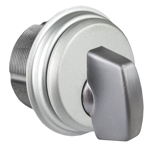 Global Door Controls 1 in. Zinc Thumbturn Mortise Lockbody for Adams Rite Type Storefront Door in Aluminum - TH1100-ZT-AL