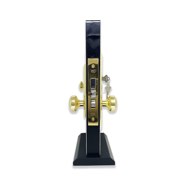 Premier Lock Brass Mortise Entry Right Hand Door Lock Set w/2.75 in. Backset, 2 SC1 Keys and Wide Face Plate-Hex - MR02