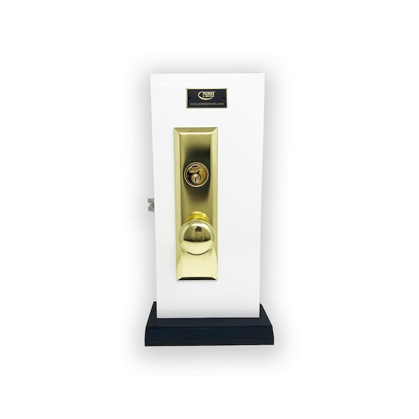 Premier Lock Brass Mortise Entry Right Hand Door Lock Set w/2.75 in. Backset, 2 SC1 Keys and Wide Face Plate-Hex - MR02