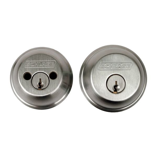 Schlage Deadbolt, HD, Satin Chrome, 5 Pins - B62N 626