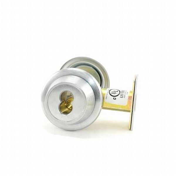 Stanley Security 2.75 in. 8T Series Backset 7 Pin Single Cylinder Deadbolt Standard Strike Less Core, Satin Chrome - 8T37KSTK626