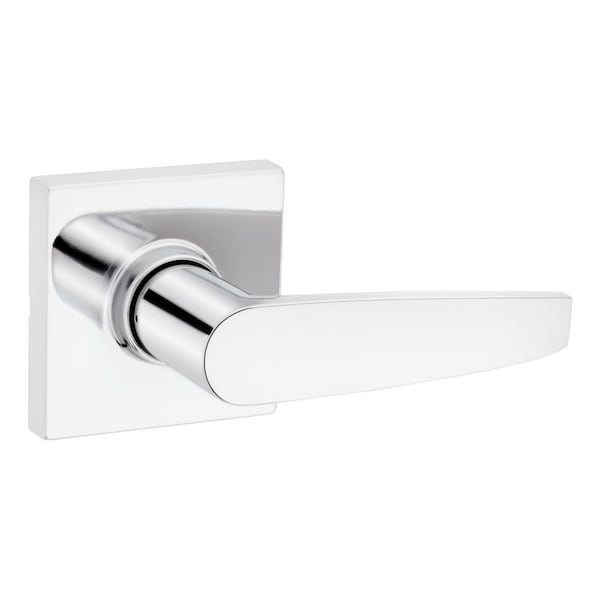 Safelock Winston Lever Square Rose Passage Lock with RCAL Latch and RCS Strike Bright Chrome Finish - SL1000WISQT-26