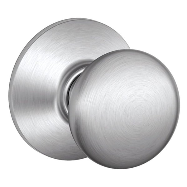 Schlage Plymouth Series Passage Door Knob, Metal, Satin Chrome - F10CSV 626
