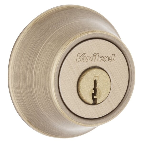 Kwikset Deadbolt, Alike Key, Steel, Antique Brass, 238 to 234 in Backset, K3 Keyway - 6605RCLRCSK3BX