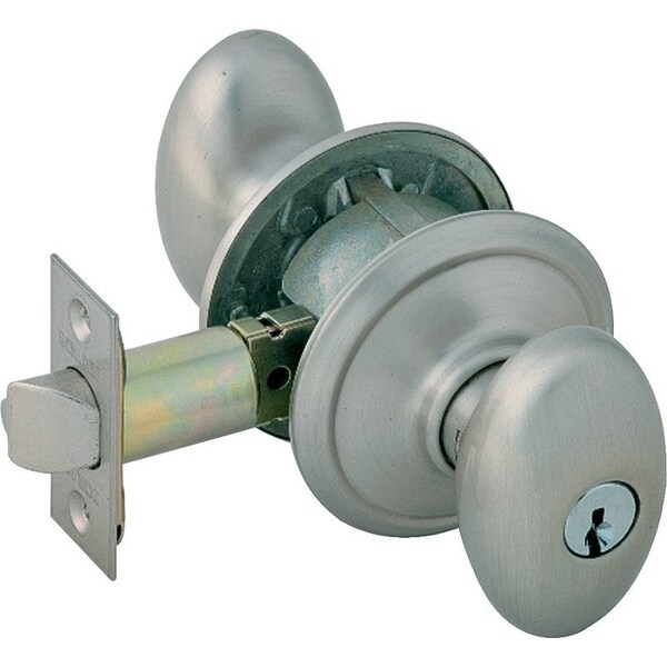 Schlage Siena Series Keyed Entry Lock, Solid Brass, Satin Nickel - F51A V SIE619
