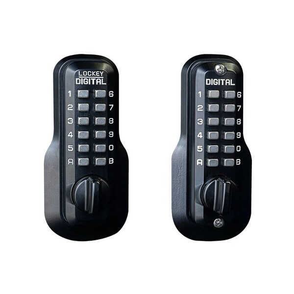 Lockey Usa Mechanical Keyless Deadbolt, Double Sided, M210DC, Jet Black - M210JBMGDC