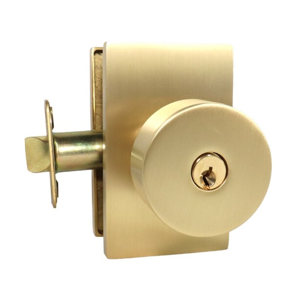 Emtek Round Knob 2-3/8 in Backset w/Radius Latch Strike Keyed Entry for 1-1/4 in to 2-1/16 in Door - 5123ROUUS4.RLS