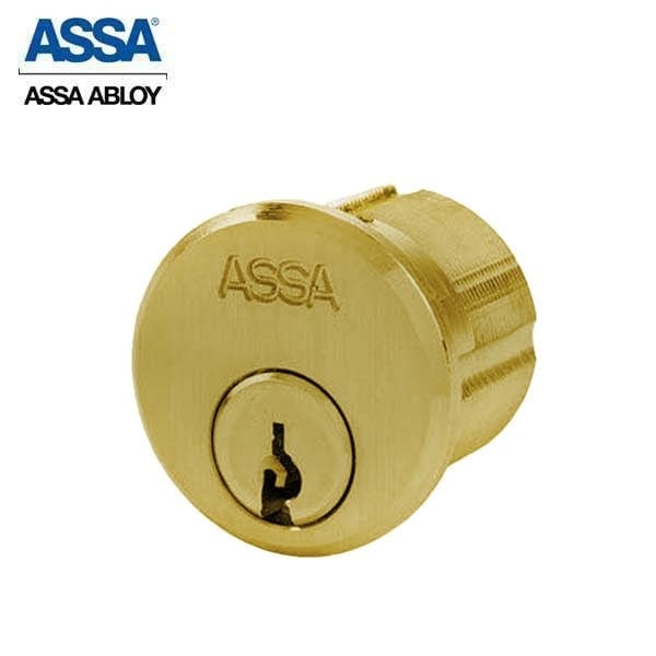 Assa Abloy 1-1/4" Maximum+ Mortise Cylinder Bright Brass Adams Rite Cam - ASS-9852-1-605-COMP-0A7