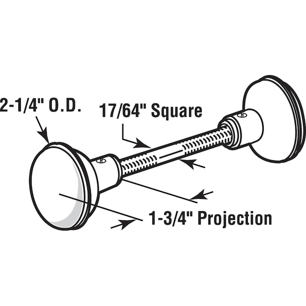 Prime-Line Solid Brass Vintage Door Knob Spindle Set, 2-1/4 In. Outside Diameter, Satin Nickel Single Pack - E 2498