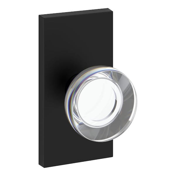 Baldwin Half Dummy Contemporary Crystal Knob and Contemporary 5in Rose Satin Black Finish - HDCCYCFR190