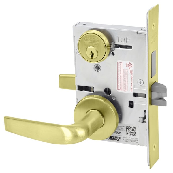 Corbin Russwin Dormitory or Entrance Mortise Lock, CS Lever, B Rose, Satin Brass - ML2065 CSB 606
