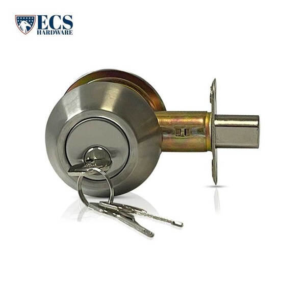 Ecs Hardware Durable Double Cylinder Deadbolt Lock, Stainless Steel, Grade 3 SC1/KW1 - ECSH-RDB302-SS-KW1
