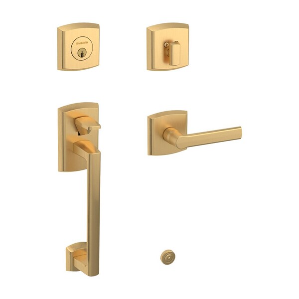Baldwin Estate Baldwin Soho Sectional Right Hand Single Cylinder Tubular Handleset Lifetime Satin Brass Finish - 85386044RENT