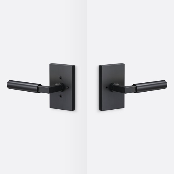 Sure-Loc Hardware Sure-Loc Hardware Levanto Privacy Rosette, Flat Black, Smooth Grip in Flat Black - LV102 FBL GRIP-SM FBL