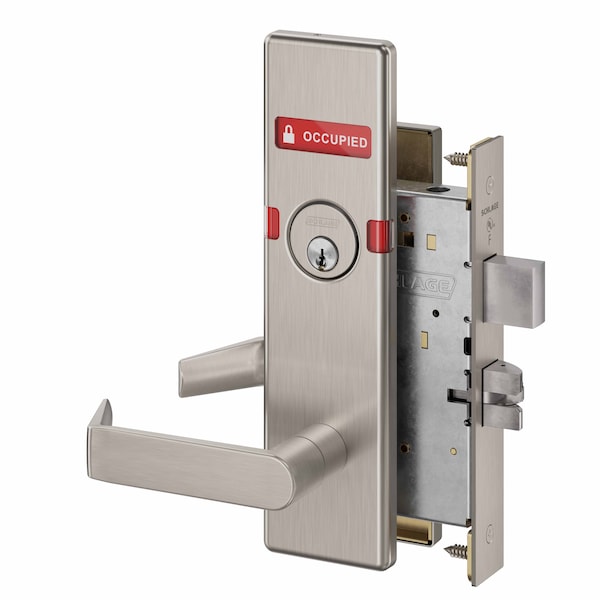 Schlage Commercial Corridor Mortise Lock C Keyway with 06 Lever and N Escutcheon with Standard ADA Thumbturn with - L9456P06N630OSOCC