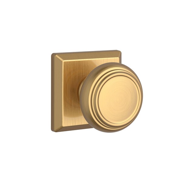 Baldwin Passage Traditional Knob and Traditional Square Rose with 6AL Latch and Dual Strike Lifetime - PSTRATSR044