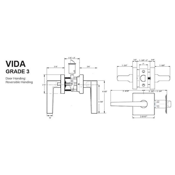 Delaney Hardware Tuscany Bronze Vida Hall/Closet Door Handle with Square Backplate - 353517
