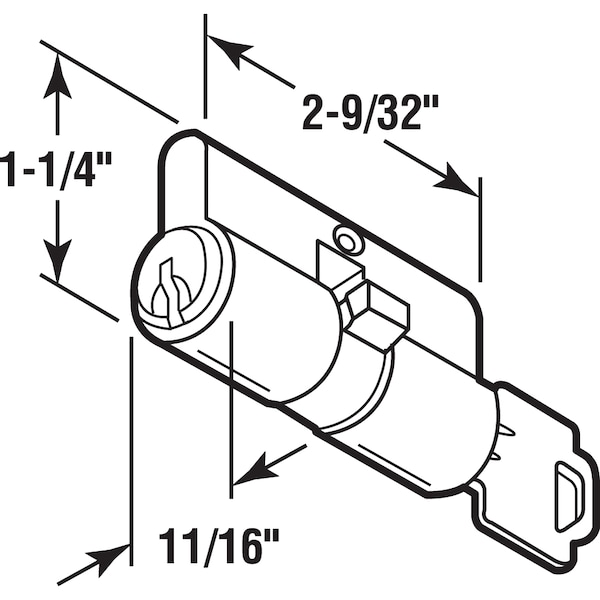Prime-Line Chrome, Storm or Security Door Mortise Double Lock Cylinder, For Kwikset Systems Single Pack - K 5061