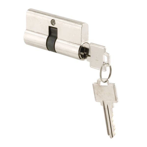 Prime-Line Chrome, Storm or Security Door Mortise Double Lock Cylinder, For Kwikset Systems Single Pack - K 5061
