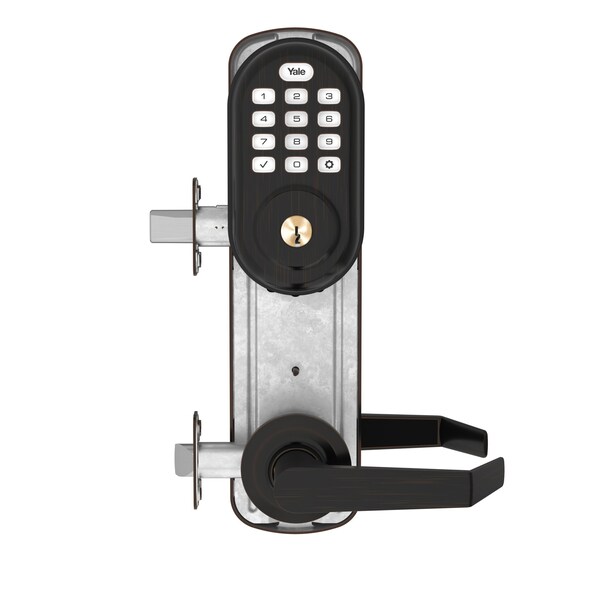Yale Real Living Assure Lock Push Button Stand Alone Valdosta Interconnected Lockset and Deadbolt US10BP Oil Rubbed B - YRC216NRVL510BP