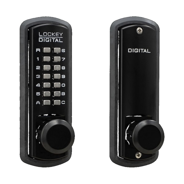 Lockey Usa Mechanical Keyless Knob Lock, Single Sided, 3830, Jet Black - 3830JBMG