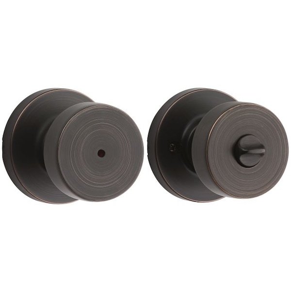 Kwikset Pismo Knob w/Round Rose Privacy Lock w/6 - 97300-932