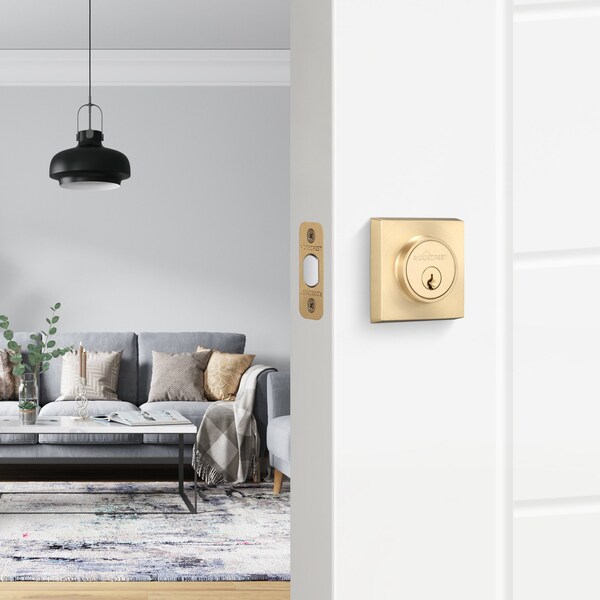 Sure-Loc Hardware Sure-Loc Hardware Modern Square Deadbolt, Satin Brass - DB201-SMD SB