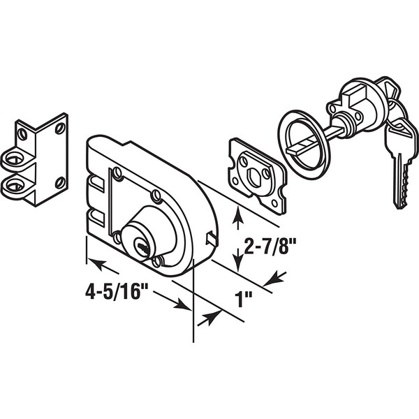 Prime-Line Jimmy-Resistant Deadlock, Diecast, Brass Color, Angle Strike, Double Cylinder Single Pack - U 9972