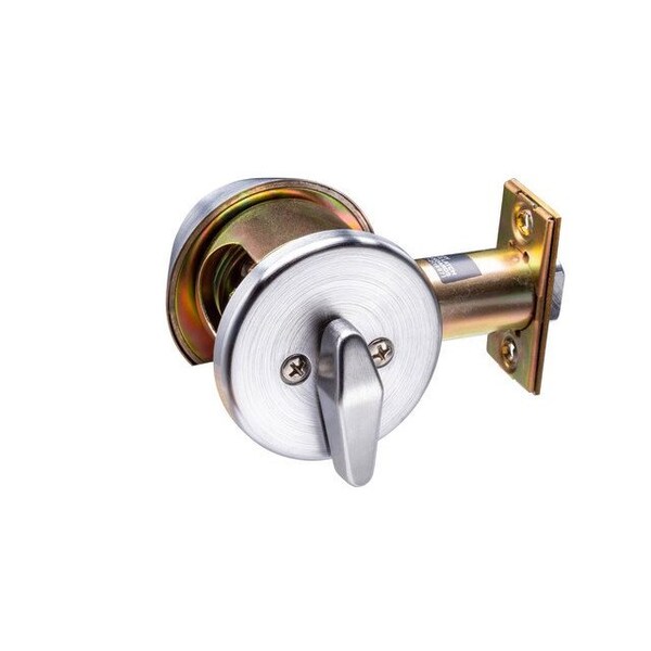 Trans Atlantic Co. LSV Saturn Brushed Chrome Grade 2 Commercial Cylindrical Entry Door Handle with 700 Series Single Cylinder Deadbolt Pack - DL-LSV53DB751-US26D