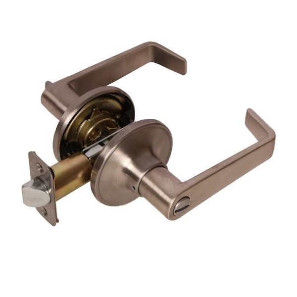 Pamex Calypso Lever with Round Rose Privacy Lockset Grade 3 Satin Nickel Finish - FLU601