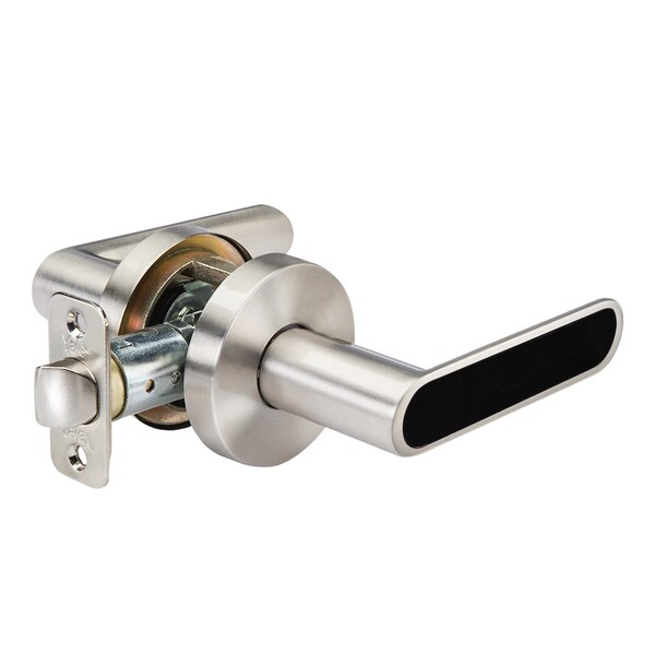 Yale Real Living YH Collection Kincaid Lever with Black Inlay and Flat Round Rose Passage Lock US15 (619) Satin Nicke - YR11KCBFR619